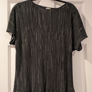Anne Klein Pleated Black Top Medium